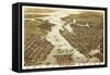 Norfolk, Virginia - Panoramic Map-Lantern Press-Framed Stretched Canvas