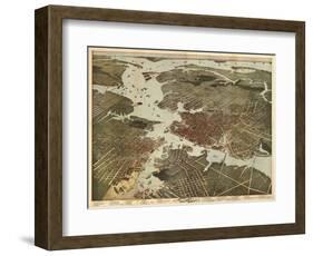 Norfolk, Virginia - Panoramic Map-Lantern Press-Framed Art Print