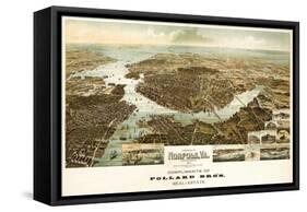 Norfolk, Virginia - Panoramic Map-Lantern Press-Framed Stretched Canvas