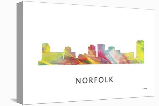 Norfolk Virginia Skyline-Marlene Watson-Stretched Canvas