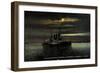 Norfolk Virginia, Us Battleship in Harbor at Night-null-Framed Giclee Print