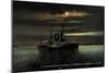 Norfolk Virginia, Us Battleship in Harbor at Night-null-Mounted Giclee Print