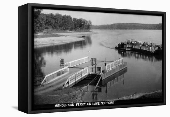 Norfork Lake, Arkansas - View of Henderson Ferry on Lake-Lantern Press-Framed Stretched Canvas