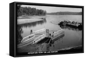 Norfork Lake, Arkansas - View of Henderson Ferry on Lake-Lantern Press-Framed Stretched Canvas