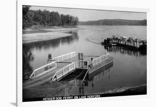 Norfork Lake, Arkansas - View of Henderson Ferry on Lake-Lantern Press-Framed Art Print