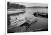 Norfork Lake, Arkansas - View of Henderson Ferry on Lake-Lantern Press-Framed Art Print