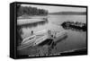 Norfork Lake, Arkansas - View of Henderson Ferry on Lake-Lantern Press-Framed Stretched Canvas