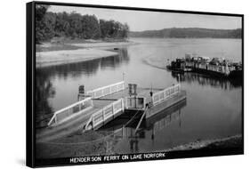 Norfork Lake, Arkansas - View of Henderson Ferry on Lake-Lantern Press-Framed Stretched Canvas