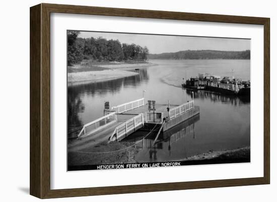 Norfork Lake, Arkansas - View of Henderson Ferry on Lake-Lantern Press-Framed Art Print