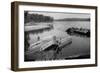 Norfork Lake, Arkansas - View of Henderson Ferry on Lake-Lantern Press-Framed Art Print