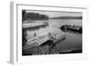 Norfork Lake, Arkansas - View of Henderson Ferry on Lake-Lantern Press-Framed Art Print