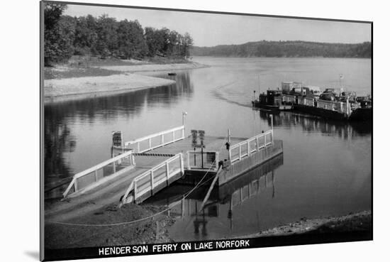 Norfork Lake, Arkansas - View of Henderson Ferry on Lake-Lantern Press-Mounted Art Print