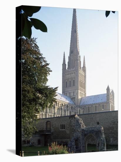 Norman Cathedral, Dating from 11th Century, with 15th Century Spire, Norwich-Nedra Westwater-Stretched Canvas