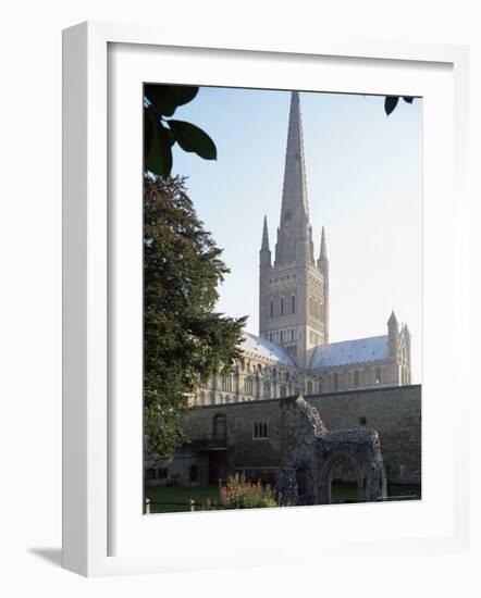 Norman Cathedral, Dating from 11th Century, with 15th Century Spire, Norwich-Nedra Westwater-Framed Photographic Print