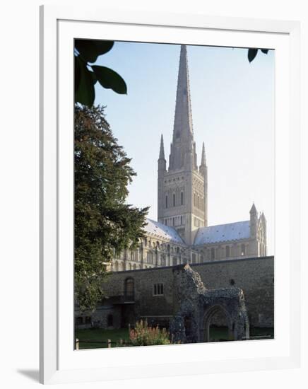 Norman Cathedral, Dating from 11th Century, with 15th Century Spire, Norwich-Nedra Westwater-Framed Photographic Print