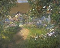 Doves with Irises-Norman Coker-Stretched Canvas