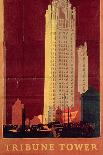 Tribune Tower, Published by Chicago Rapid Transit Company, Usa, 1925 (Colour Litho)-Norman Erickson-Framed Stretched Canvas