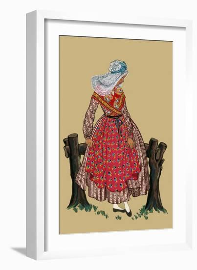 Norman Girl with Lace Headdress-Elizabeth Whitney Moffat-Framed Art Print