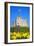 Norman Keep and daffodils, Cardiff Castle, Cardiff, Wales, United Kingdom, Europe-Billy Stock-Framed Photographic Print