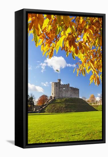 Norman Keep in autumn, Cardiff Castle, Cardiff, Wales, United Kingdom, Europe-Billy Stock-Framed Stretched Canvas
