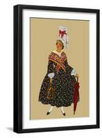 Norman Lady Holds Candle and Umbrella-Elizabeth Whitney Moffat-Framed Art Print