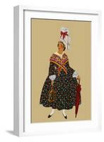 Norman Lady Holds Candle and Umbrella-Elizabeth Whitney Moffat-Framed Art Print