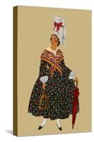 Norman Lady Holds Candle and Umbrella-Elizabeth Whitney Moffat-Stretched Canvas