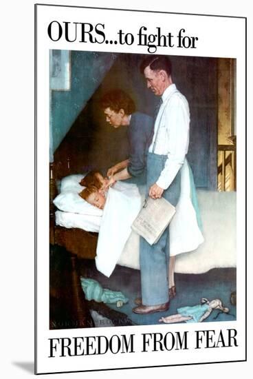 Norman Rockwell Freedom From Fear WWII War Propaganda-Norman Rockwell-Mounted Art Print