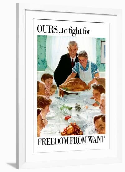 Norman Rockwell Freedom From Want WWII War Propaganda-Norman Rockwell-Framed Art Print