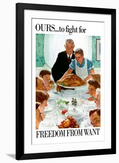 Norman Rockwell Freedom From Want WWII War Propaganda-Norman Rockwell-Framed Art Print