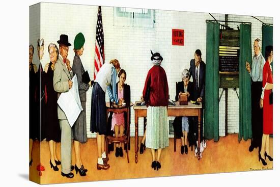 "Norman Rockwell Paints America at the Polls", November 4,1944-Norman Rockwell-Stretched Canvas