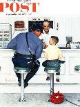 His First Pencil (or Boy and Shopkeeper)-Norman Rockwell-Giclee Print