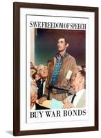 Norman Rockwell Save Freedom of Speech WWII War Propaganda-Norman Rockwell-Framed Art Print