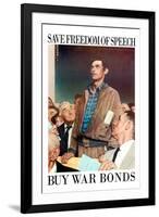 Norman Rockwell Save Freedom of Speech WWII War Propaganda-Norman Rockwell-Framed Art Print