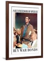 Norman Rockwell Save Freedom of Speech WWII War Propaganda-Norman Rockwell-Framed Art Print