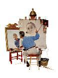 Thanksgiving (or Woman Holding Platter with Turkey)-Norman Rockwell-Giclee Print