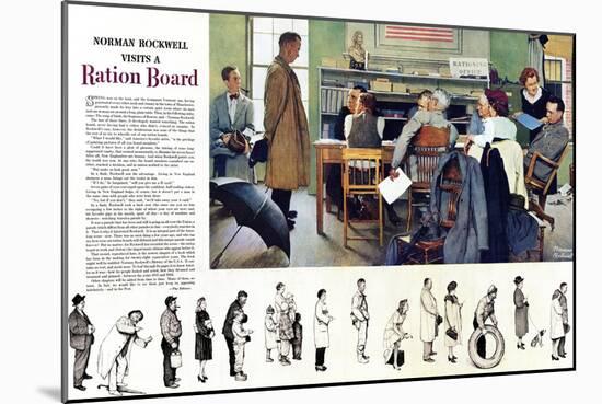 "Norman Rockwell visit a Ration Board", July 15,1944-Norman Rockwell-Mounted Giclee Print