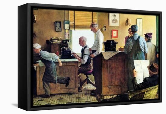 Norman Rockwell Visits a Country Editor-Norman Rockwell-Framed Stretched Canvas