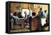 Norman Rockwell Visits a Country Editor-Norman Rockwell-Framed Stretched Canvas