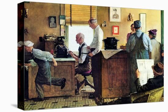 Norman Rockwell Visits a Country Editor-Norman Rockwell-Stretched Canvas