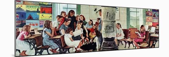 Norman Rockwell Visits a Country School-Norman Rockwell-Mounted Giclee Print
