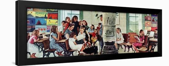 Norman Rockwell Visits a Country School-Norman Rockwell-Framed Giclee Print