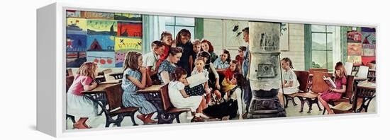 Norman Rockwell Visits a Country School-Norman Rockwell-Framed Stretched Canvas