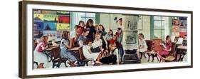 Norman Rockwell Visits a Country School-Norman Rockwell-Framed Premium Giclee Print