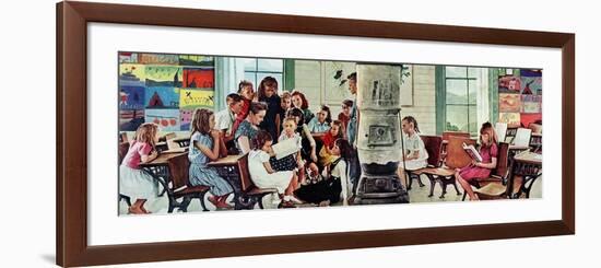 Norman Rockwell Visits a Country School-Norman Rockwell-Framed Premium Giclee Print
