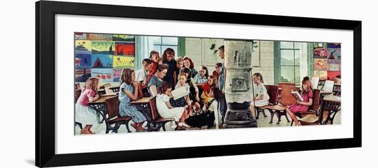 Norman Rockwell Visits a Country School-Norman Rockwell-Framed Premium Giclee Print