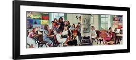 Norman Rockwell Visits a Country School-Norman Rockwell-Framed Premium Giclee Print