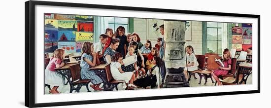 Norman Rockwell Visits a Country School-Norman Rockwell-Framed Premium Giclee Print