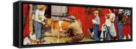 Norman Rockwell Visits a County Agent-Norman Rockwell-Framed Stretched Canvas