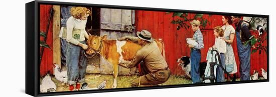 Norman Rockwell Visits a County Agent-Norman Rockwell-Framed Stretched Canvas